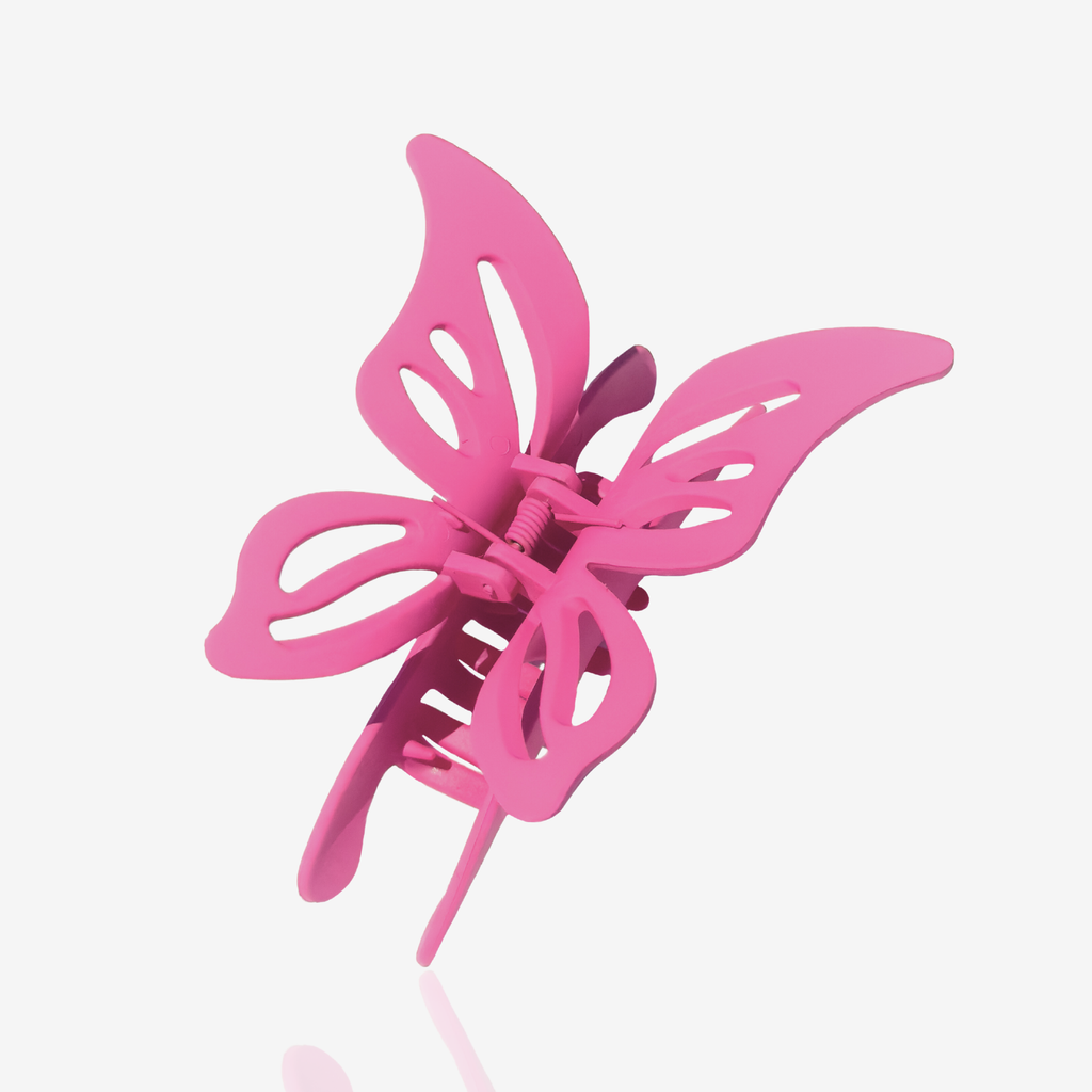 Matte Butterfly Hair Claw Clip | Hot Pink