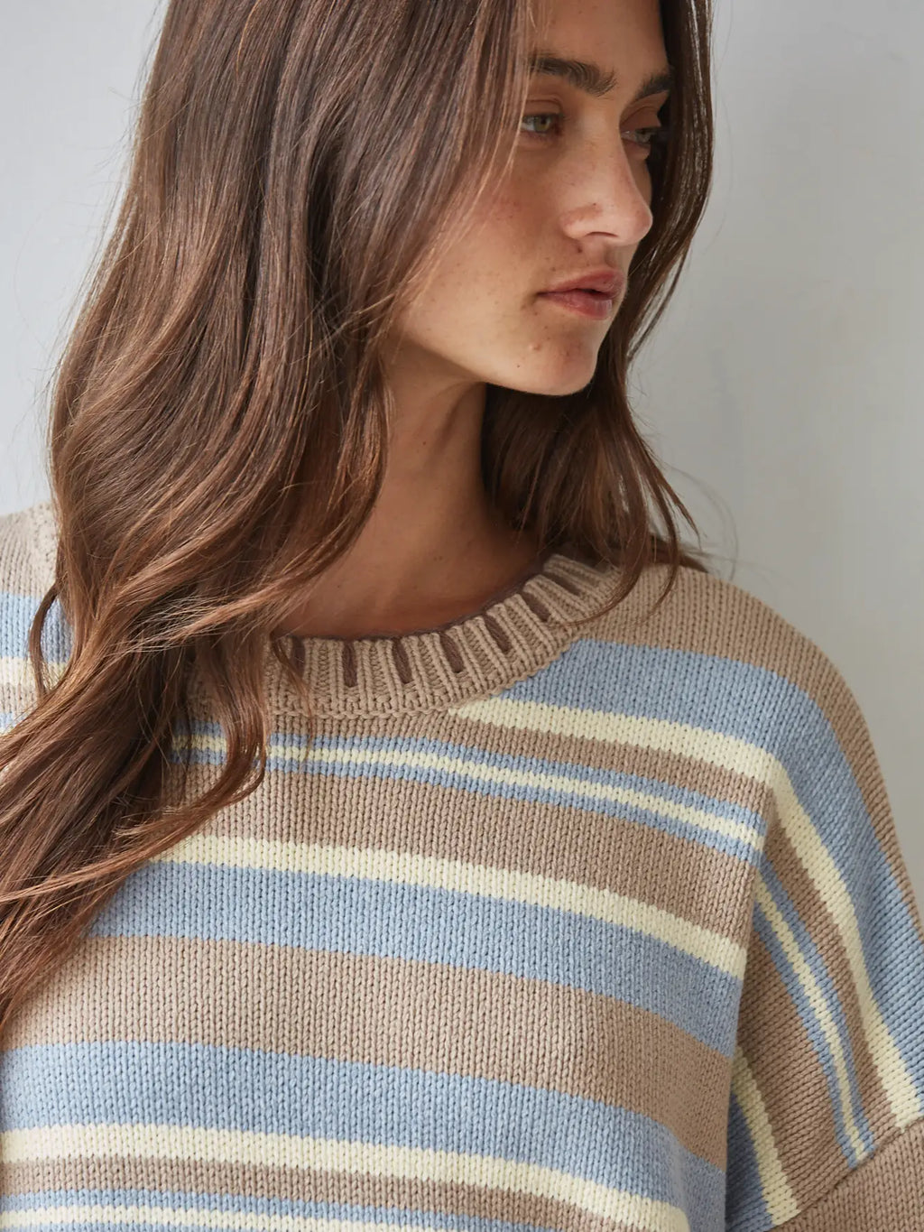 Knit Sweater Striped Pullover with Star Detail