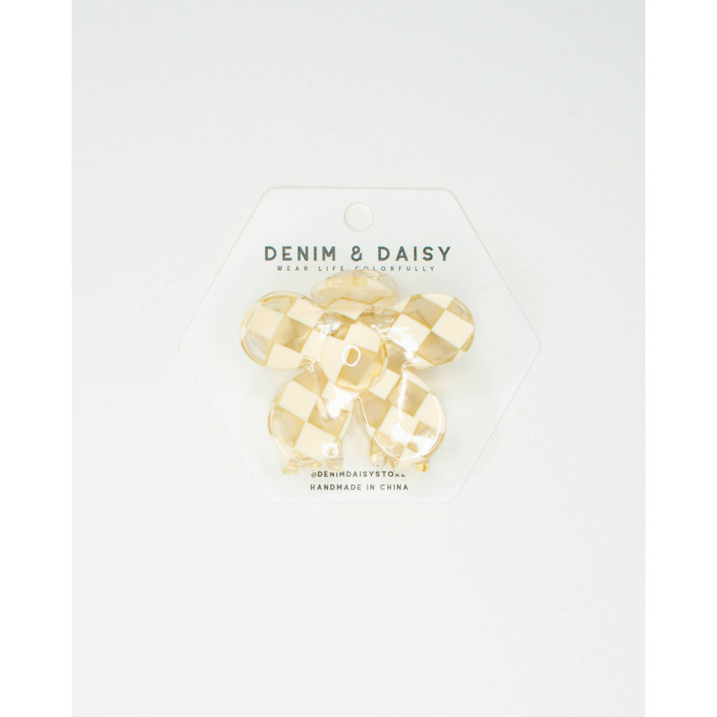Flower Hair Claw | Cream Checker