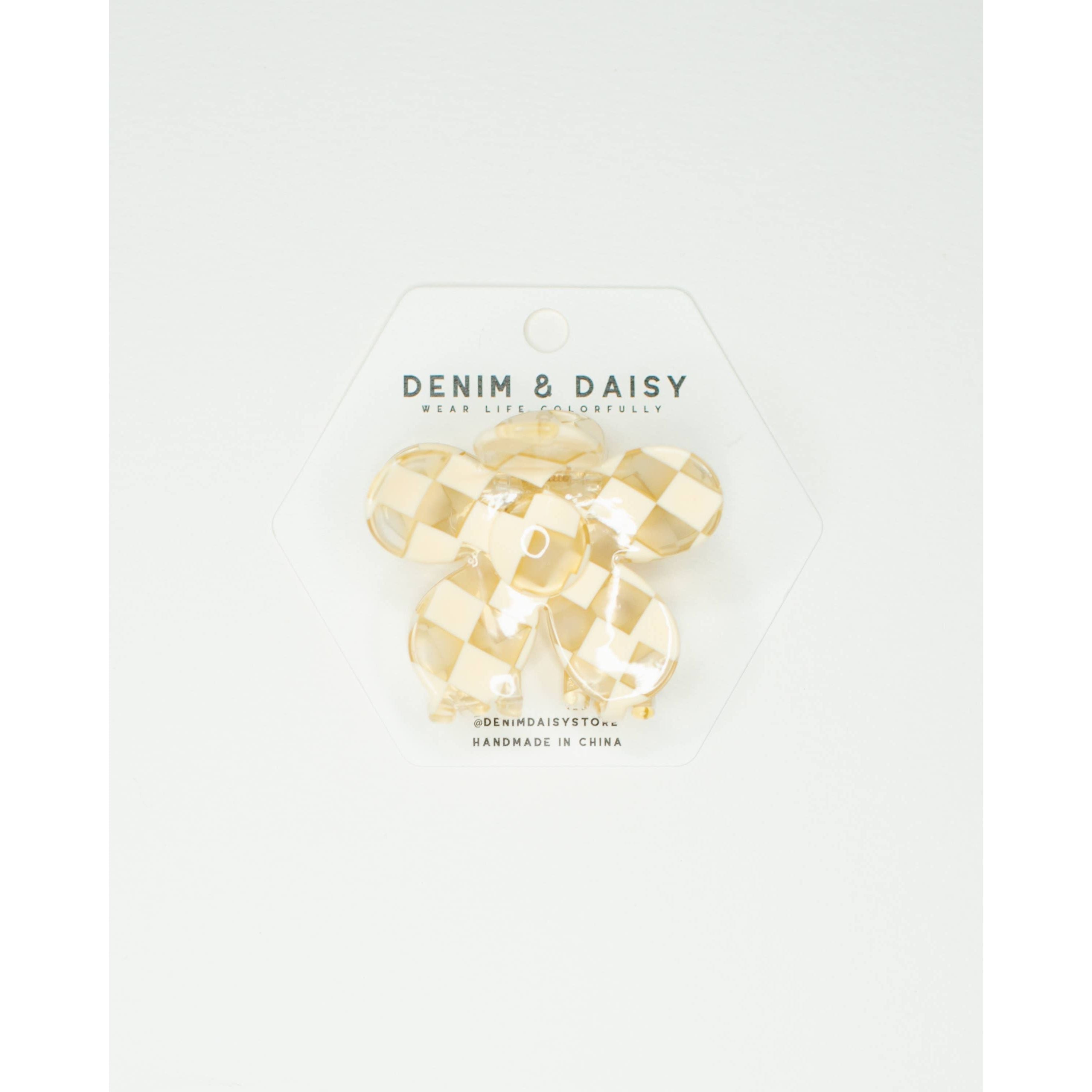 Flower Hair Claw | Cream Checker