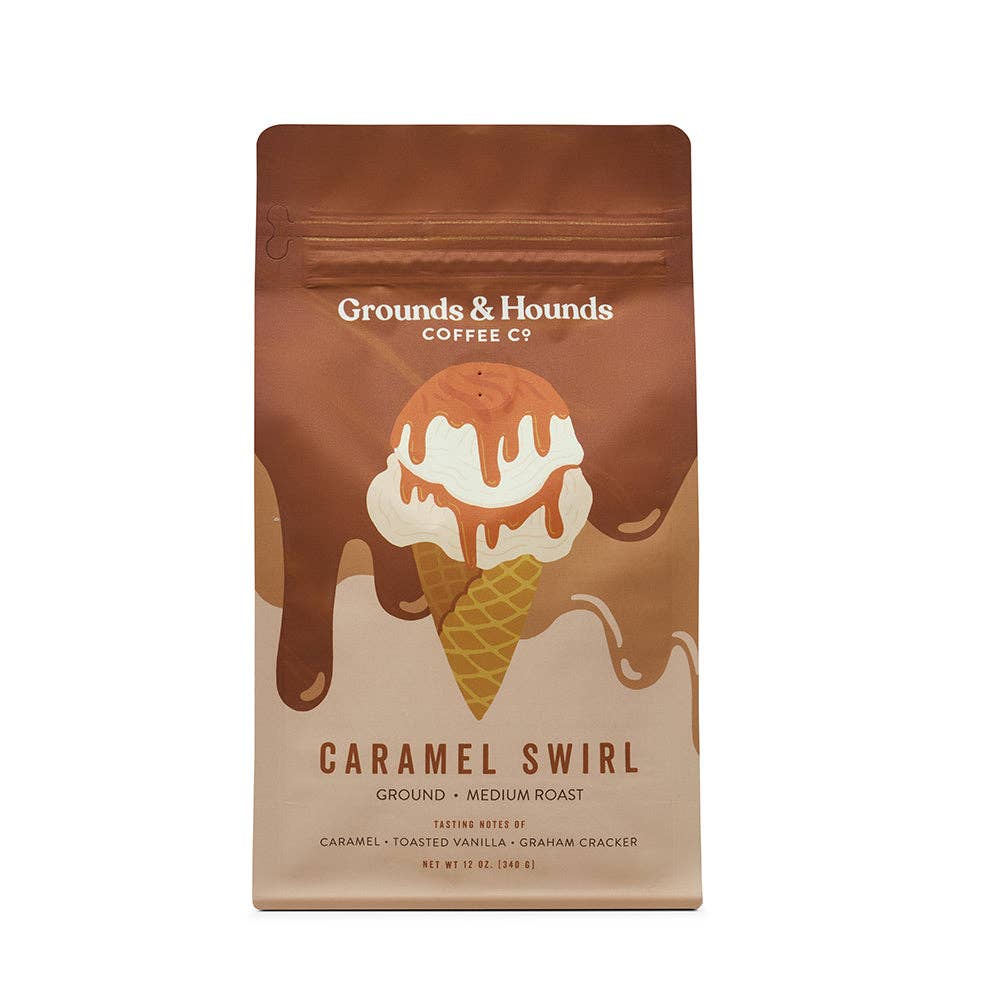 Grounds & Hounds Coffee Co.® Roast Coffee | Caramel Swirl Coffee (Ground)