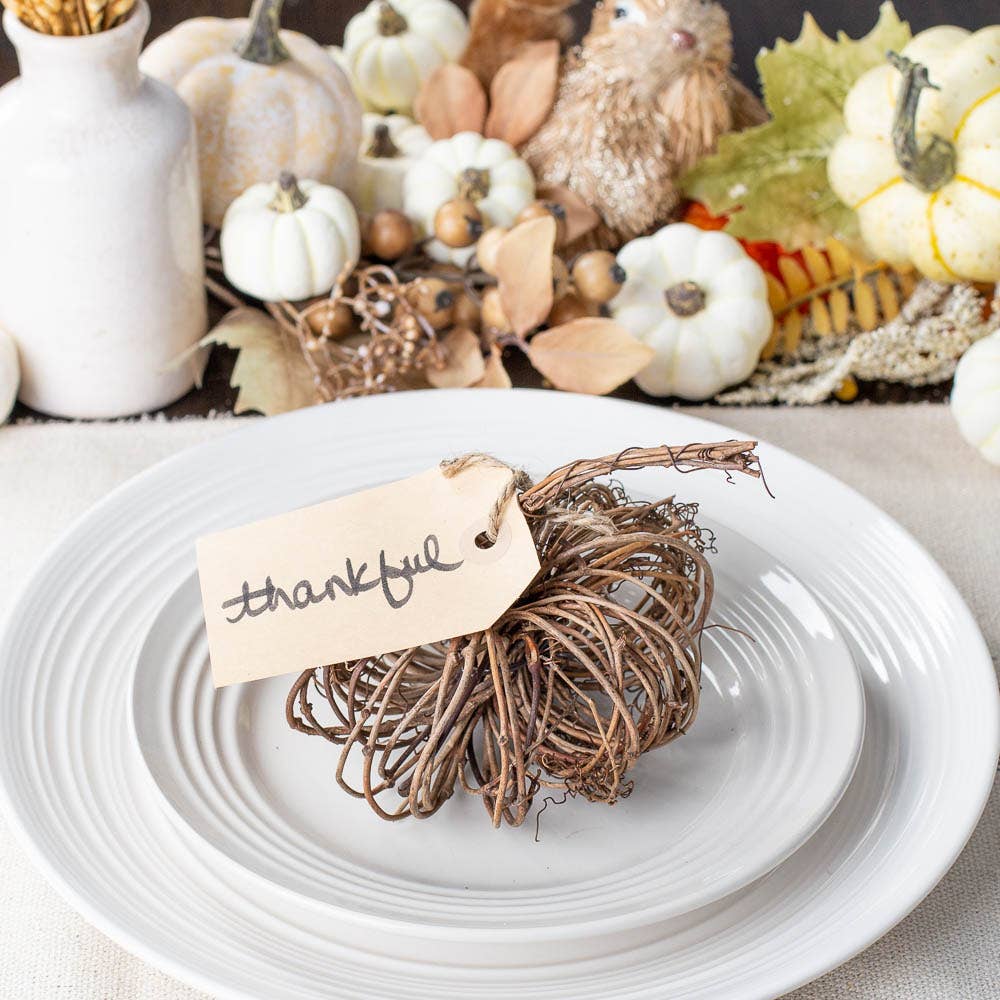 Natural Grapevine Mini Pumpkin