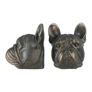 S/2 French Bulldog Head Bookends