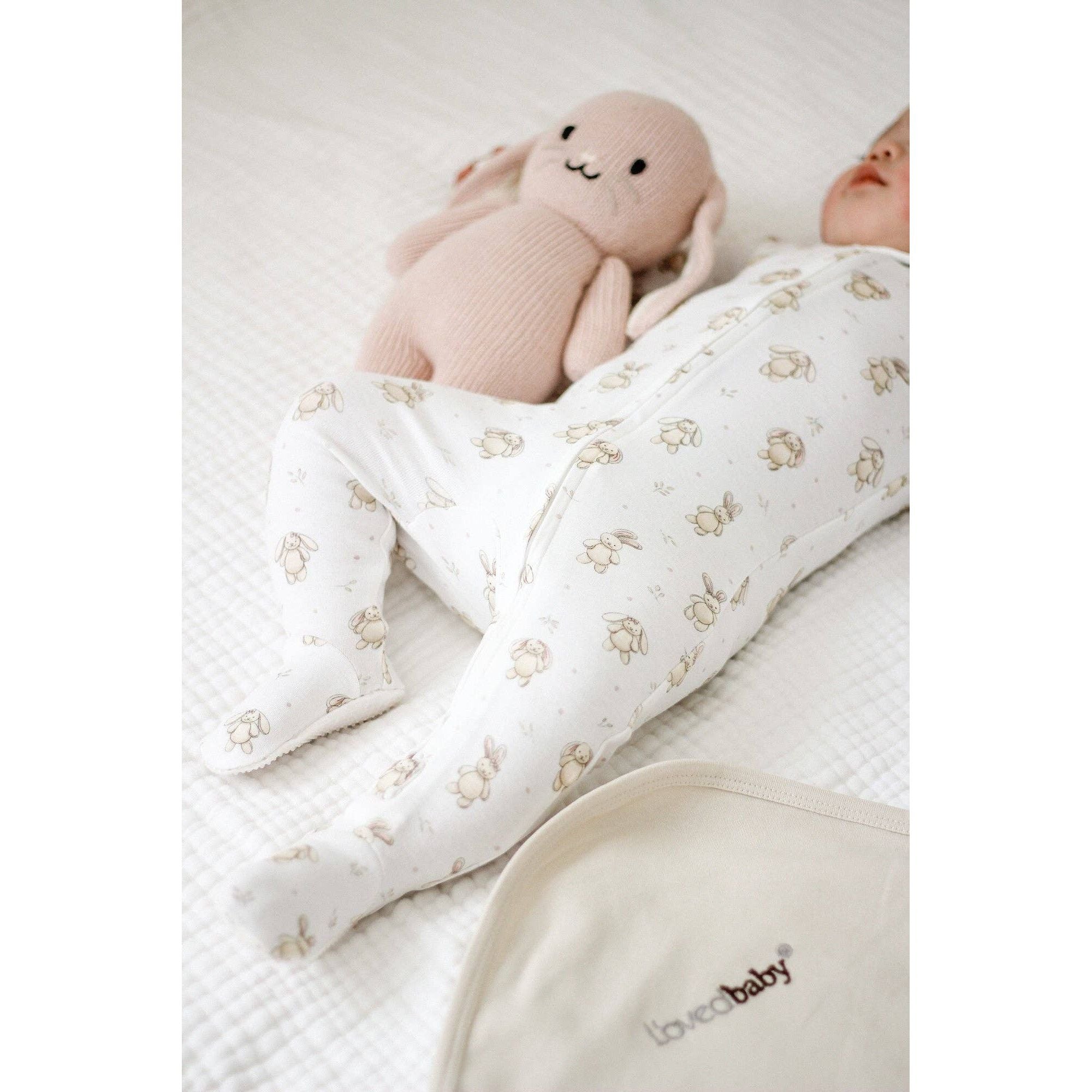 Organic 2-Way Zipper Footie | Brixy Bunny