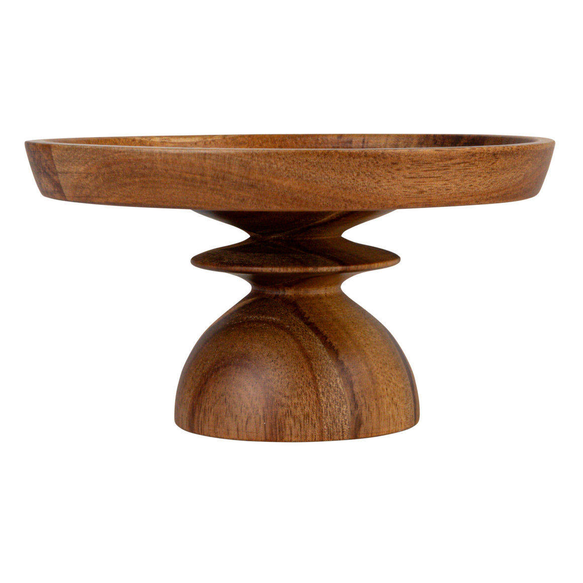 Wood + Stoneware Serving Pedestal