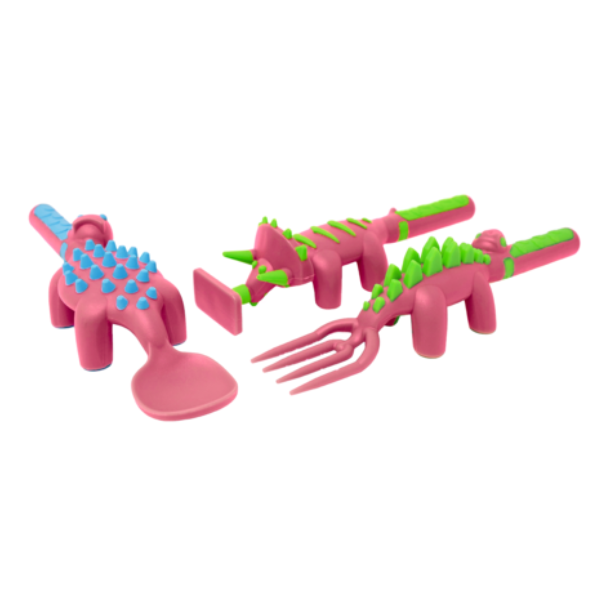 Constructive Eating - Set of 3 Dino Utensils: Green