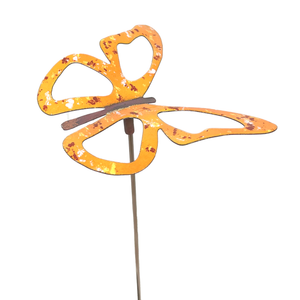 Copper Enamel Wispy Butterfly Garden Stake