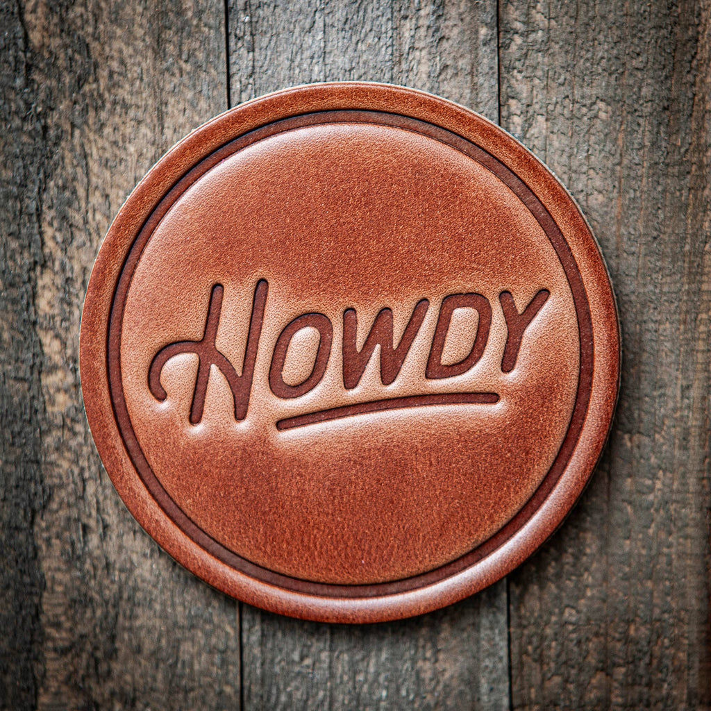 Leather Coaster | Howdy