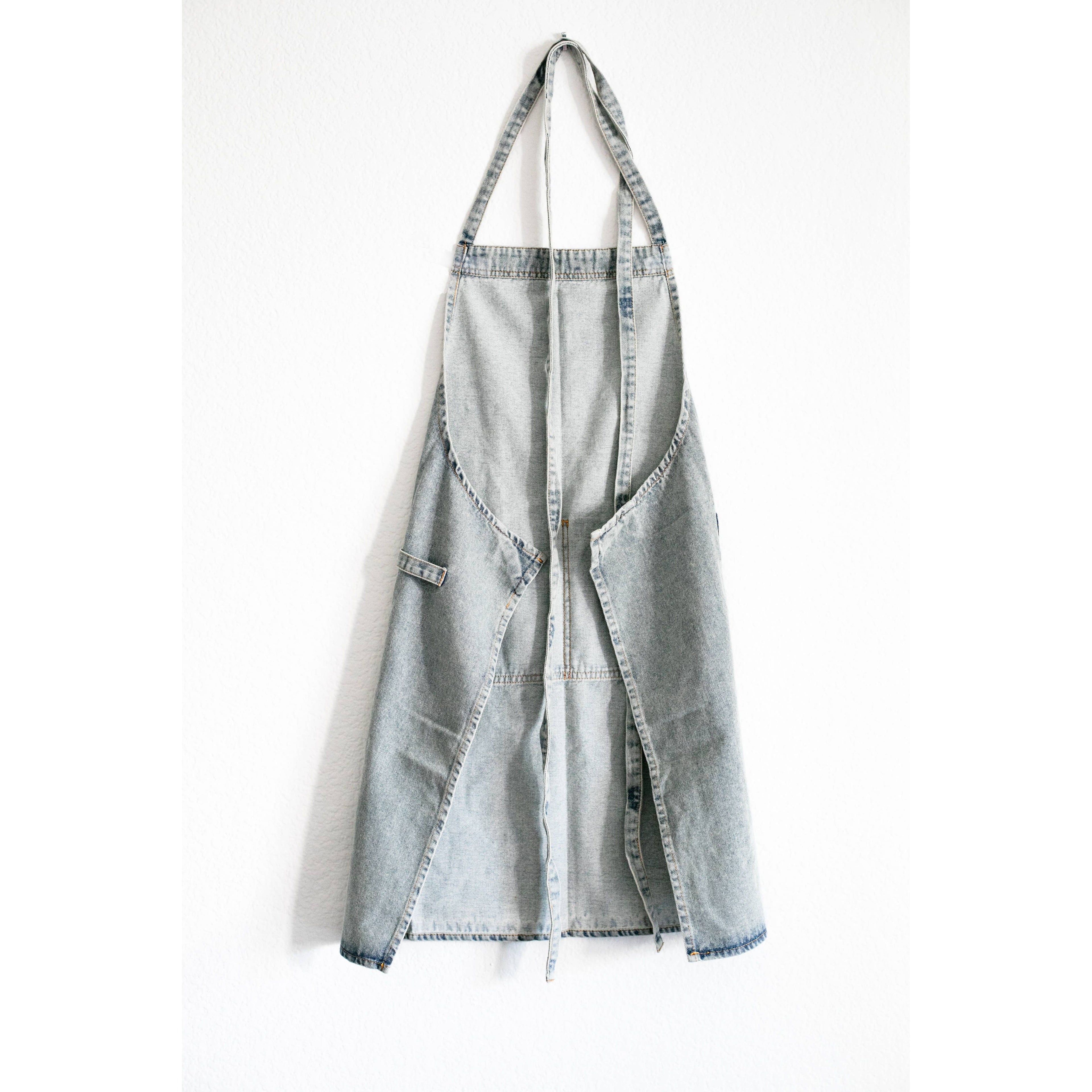 Washed Denim Apron | Dark Blue