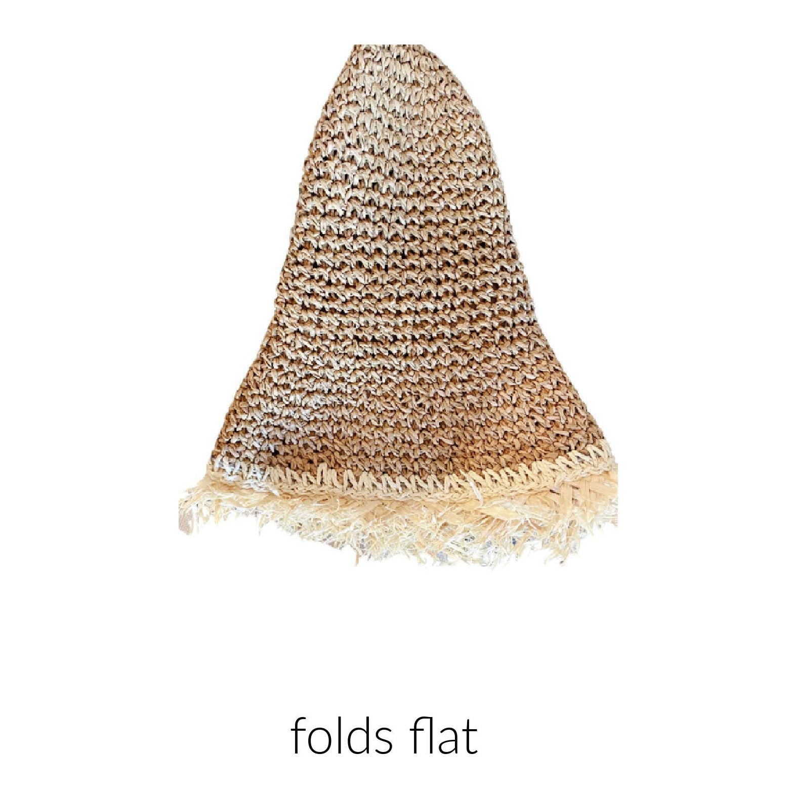 Frayed Edge Foldable Straw Bucket Hat | Beige