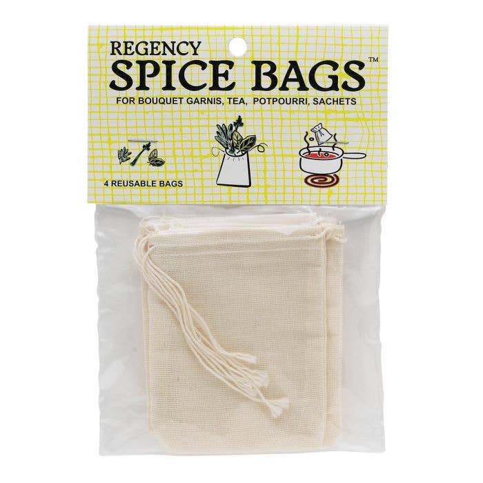 S/4 Regency Spice Drawstring Bags for Cooking & Tea