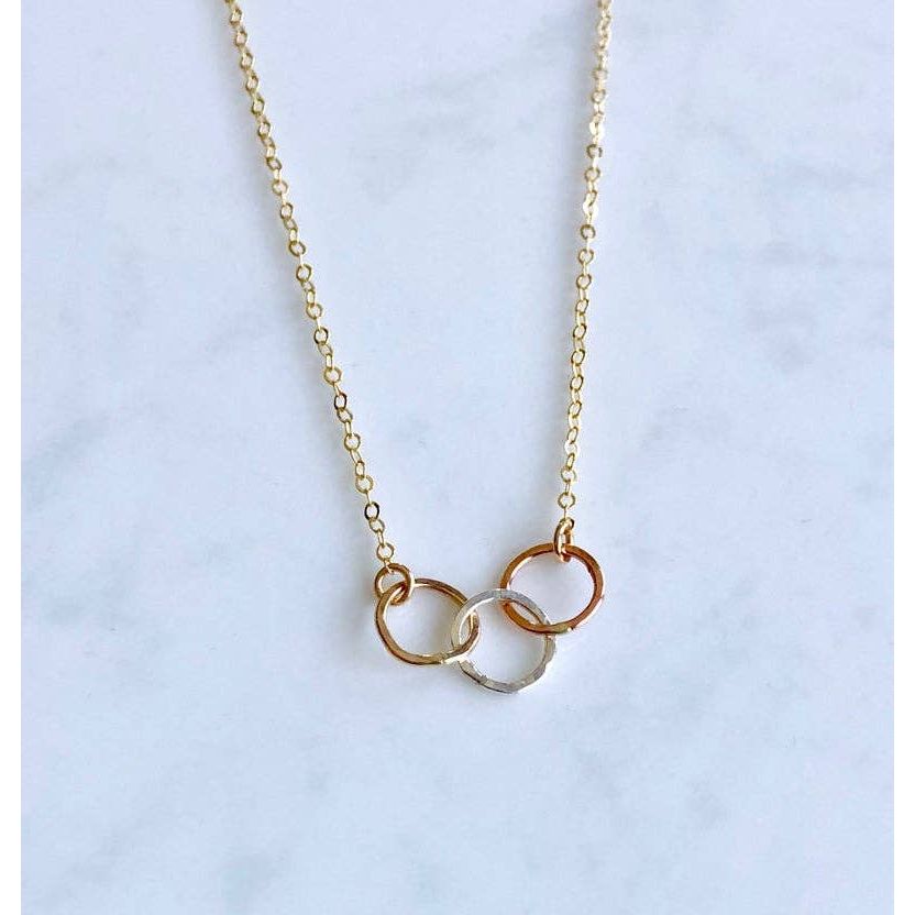 Triple Metal Circles Necklace