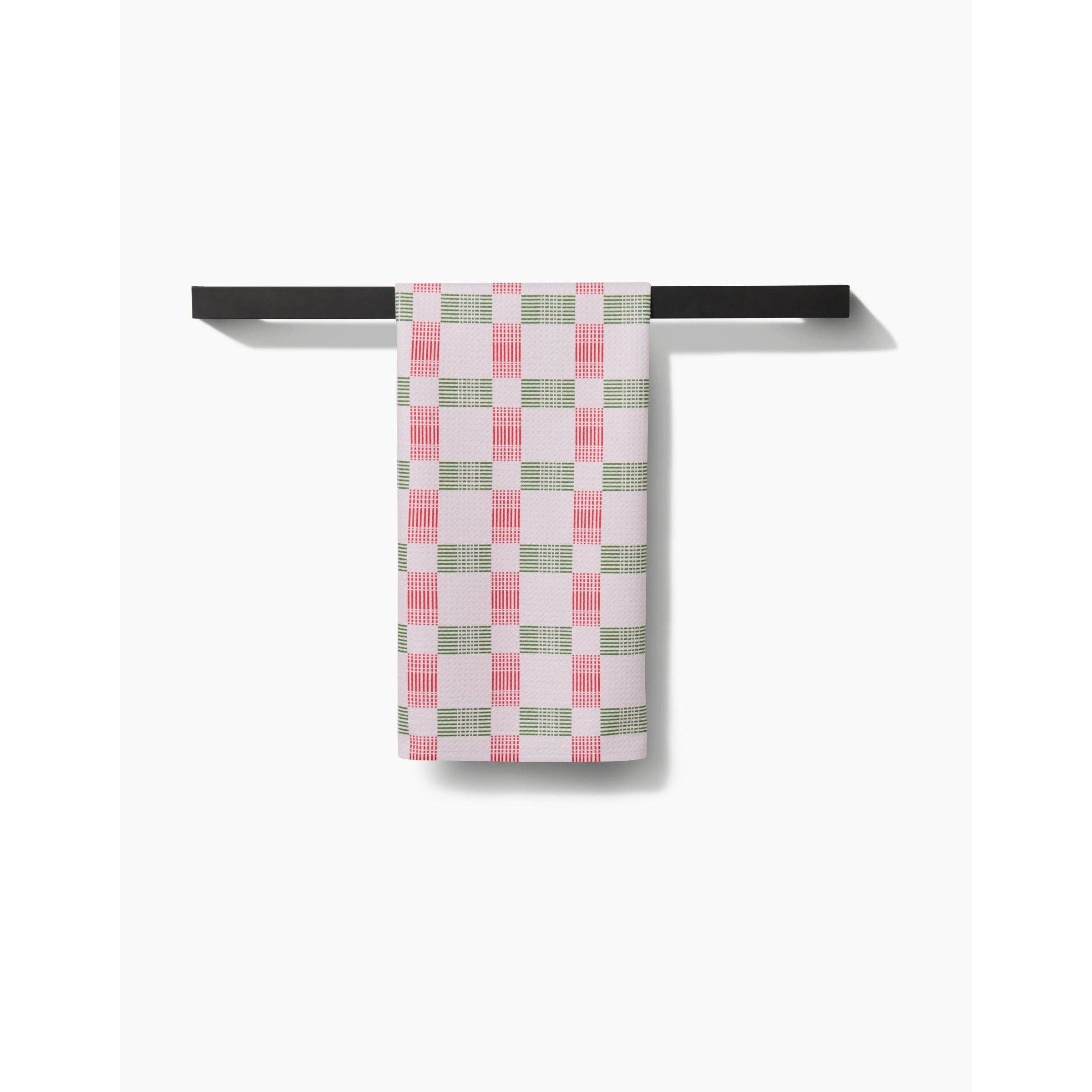 Geometry - Be Merry Plaid Tea Towel