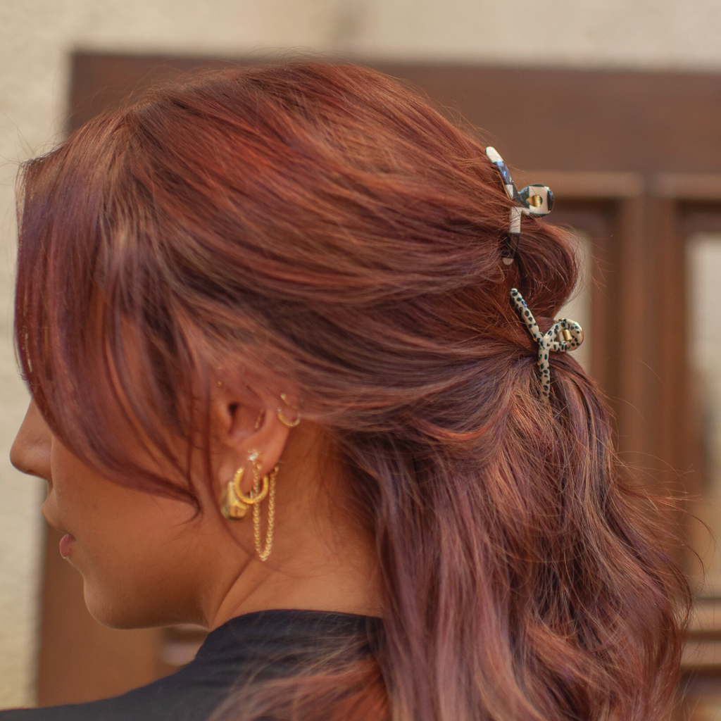 Tiny Loop Hair Claw Clip |  Cheetah