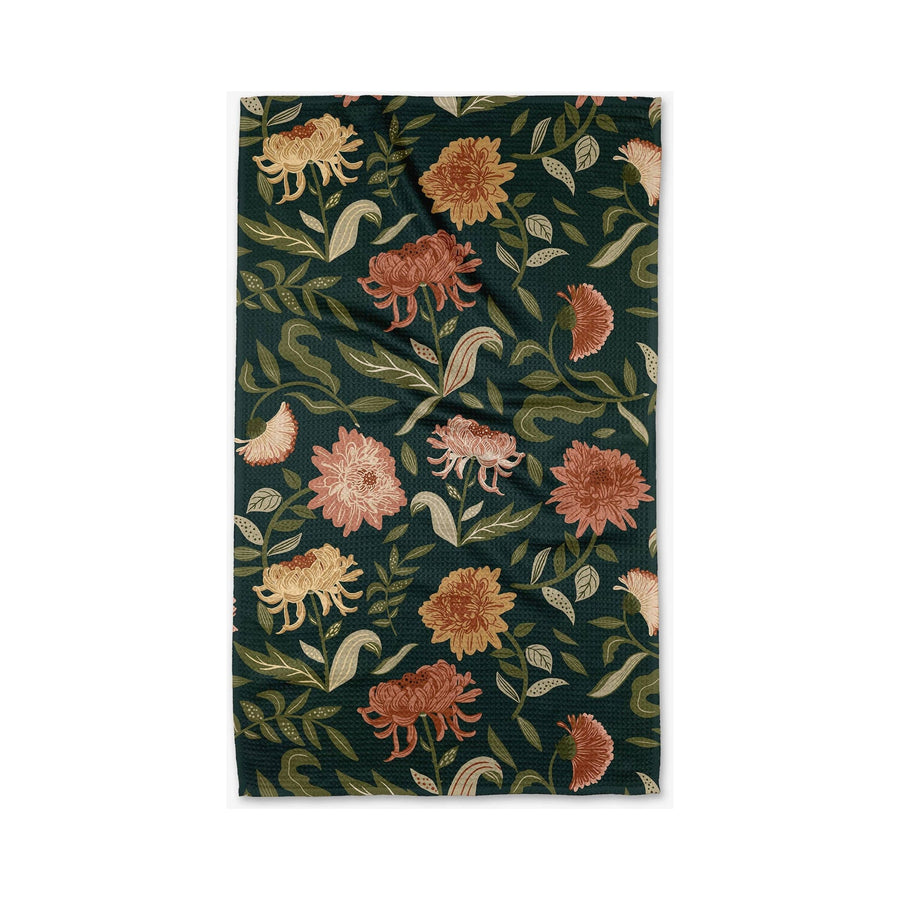 Geometry - Chrysanthemums In November Tea Towel