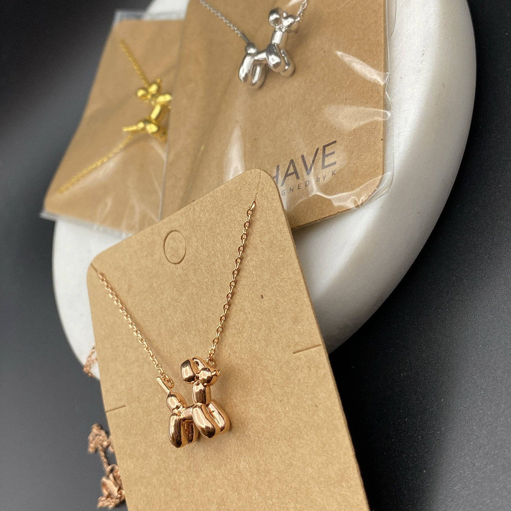 Balloon Dog Necklace | Gold