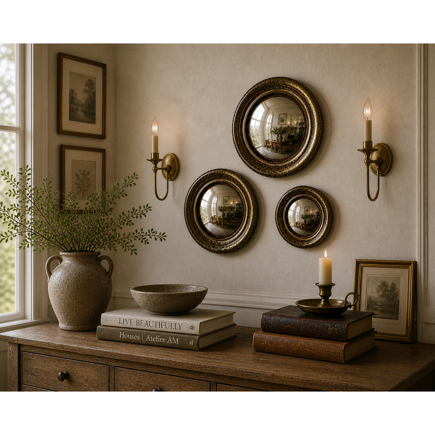Convex Mirror | Antique Gold