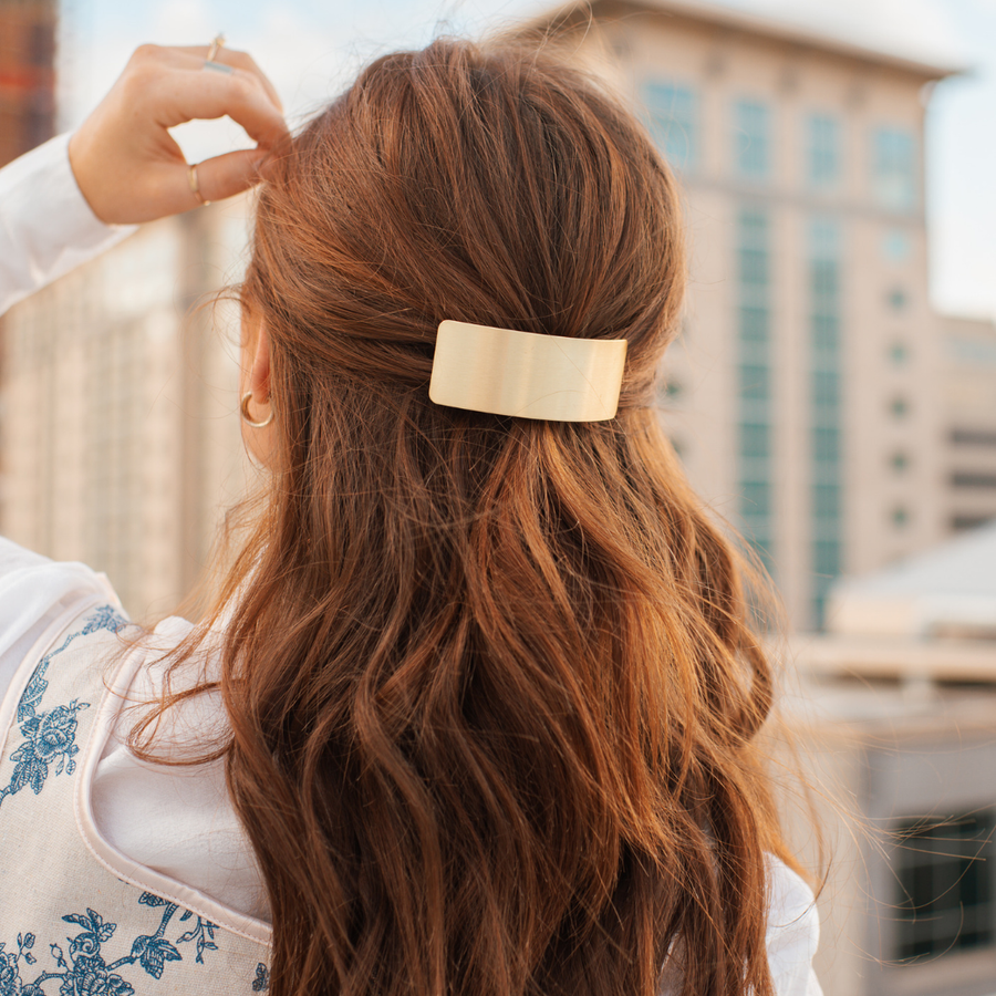 Gold Bar Barrette Hair Clip