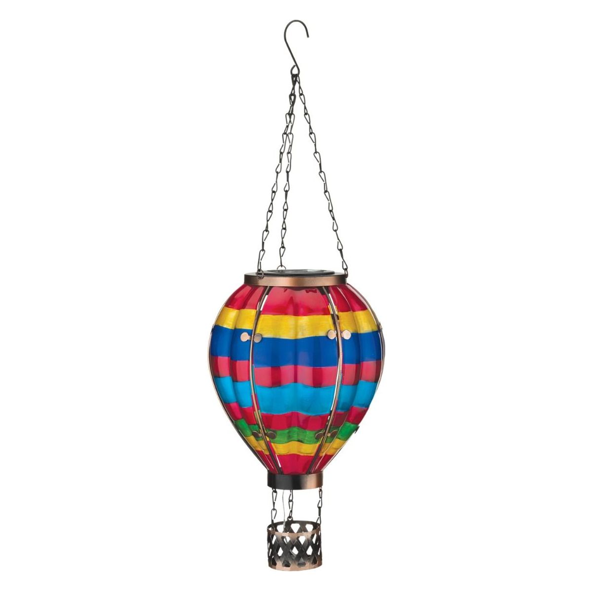 Hot Air Balloon Solar Lantern - LG | Multi Stripe