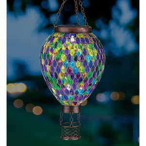 Mosaic Hot Air Balloon Solar Lantern