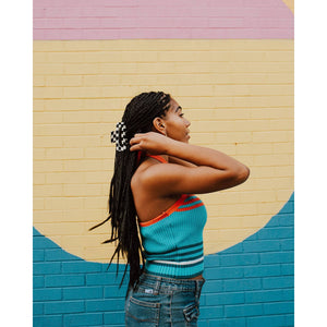 Checker Hair Claw | Orange