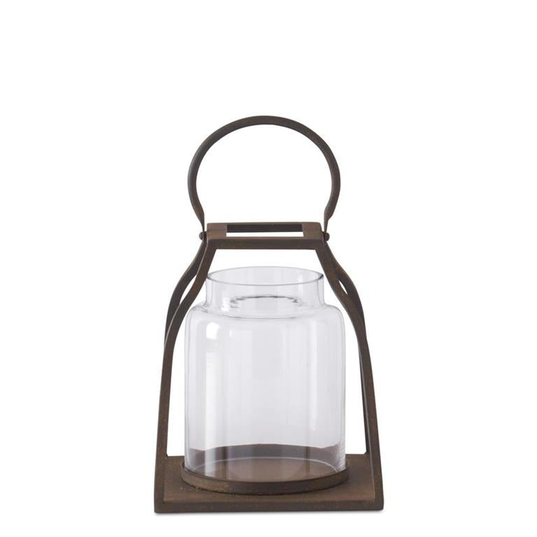 Lantern w/Bronze Finish and Glass