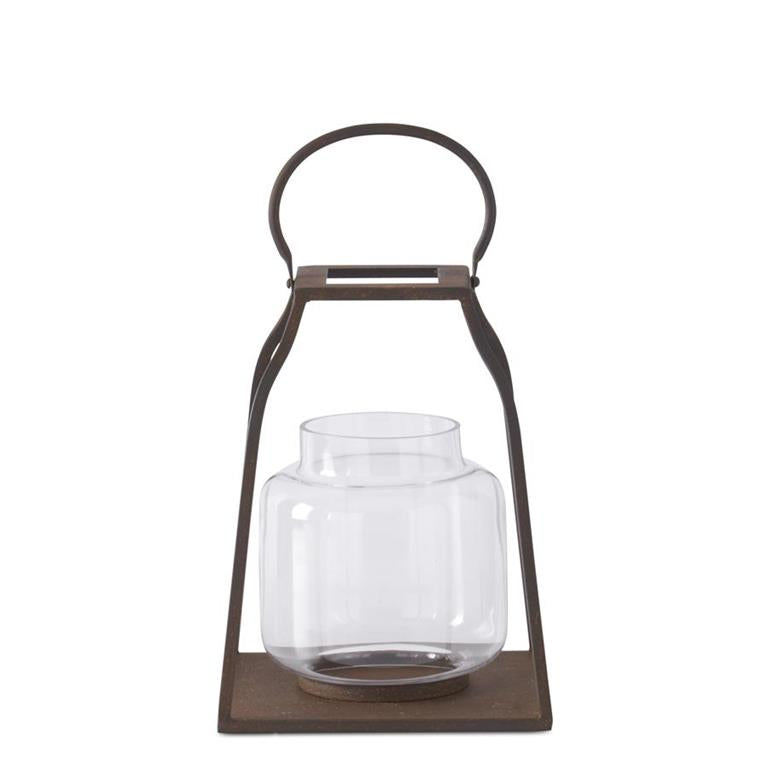 Lantern w/Bronze Finish and Glass