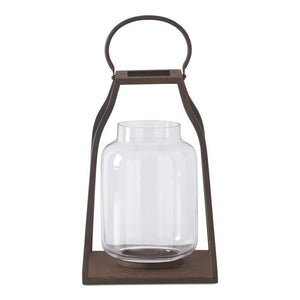Lantern w/Bronze Finish and Glass