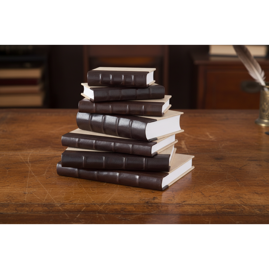 Vintage Cotton Journal w/Brown Leather Spine