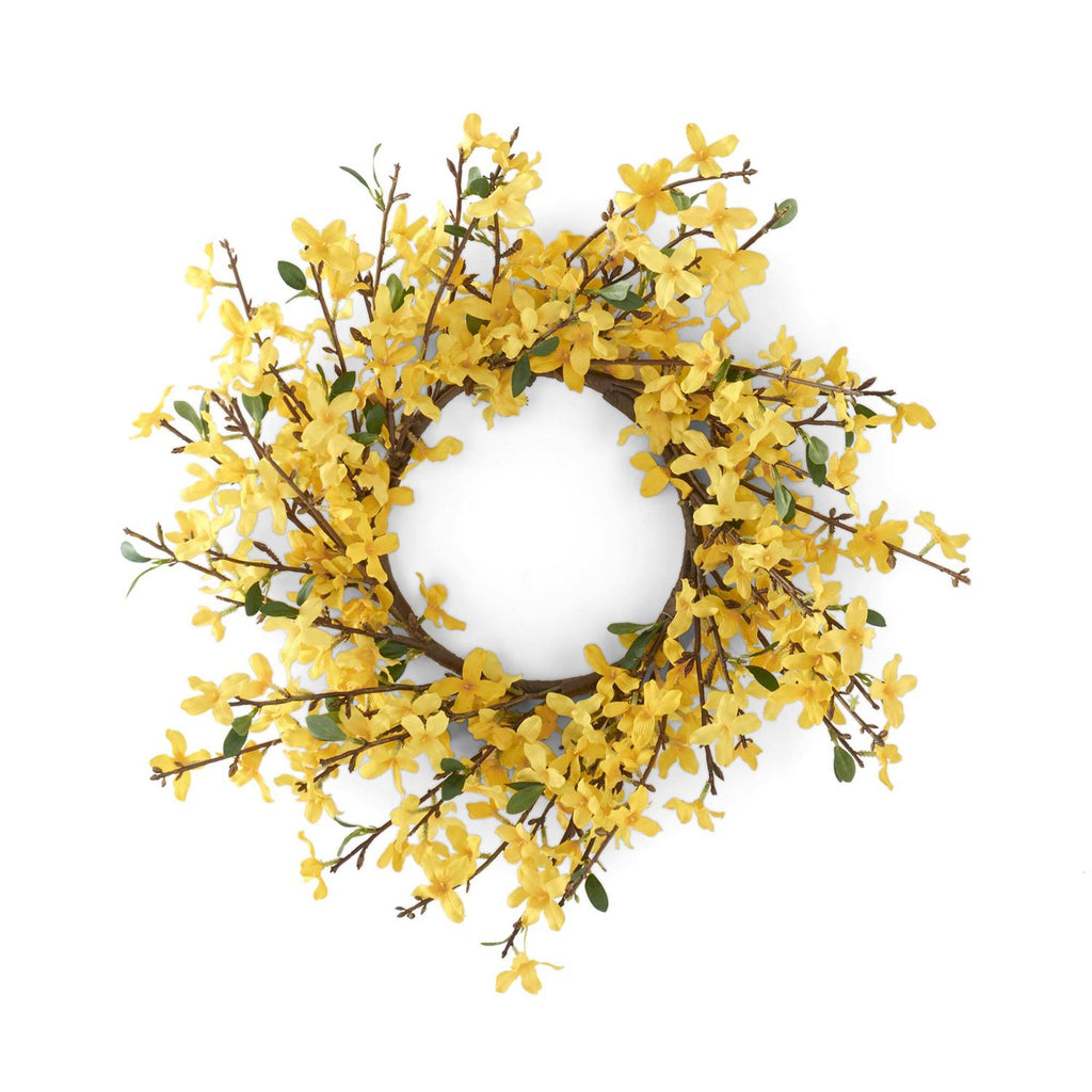 Yellow Forsythia Candle Ring/Wreath