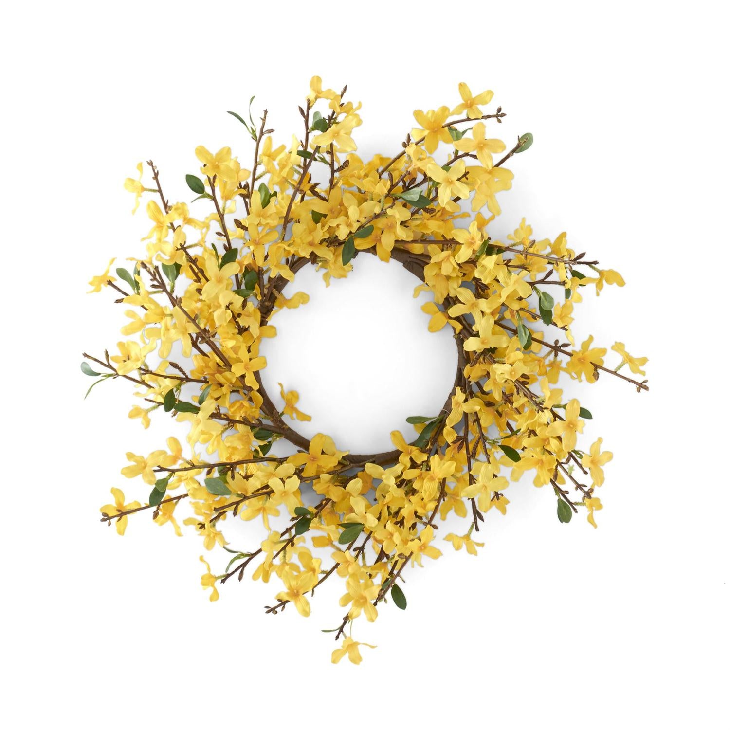 Yellow Forsythia Candle Ring/Wreath