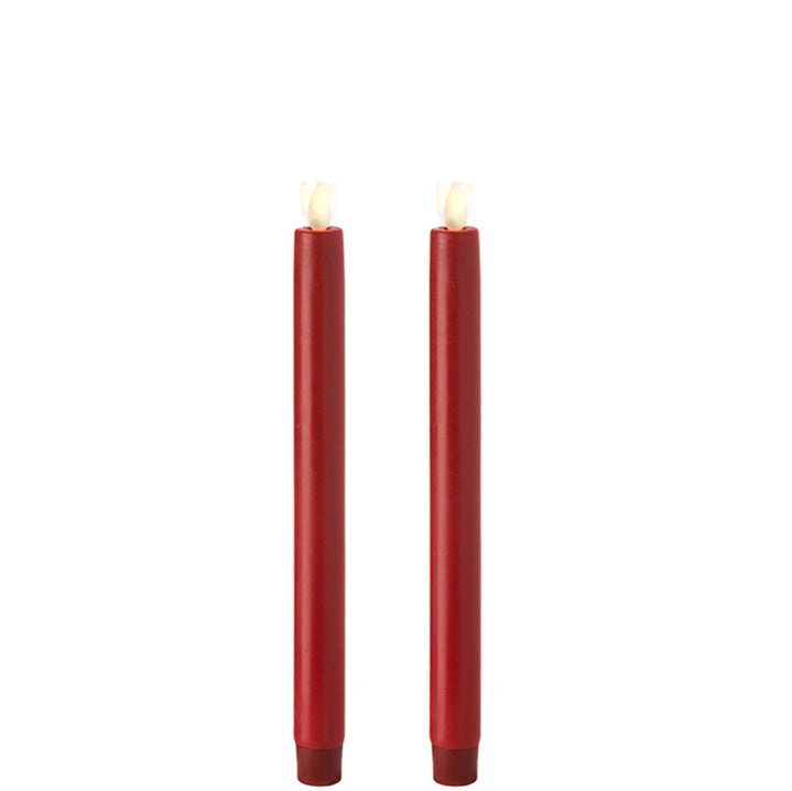 S/2 Moving Flame Taper Candles | Red