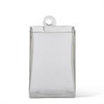 Hand-Blown Square Clear Glass Hanging Vase | Small