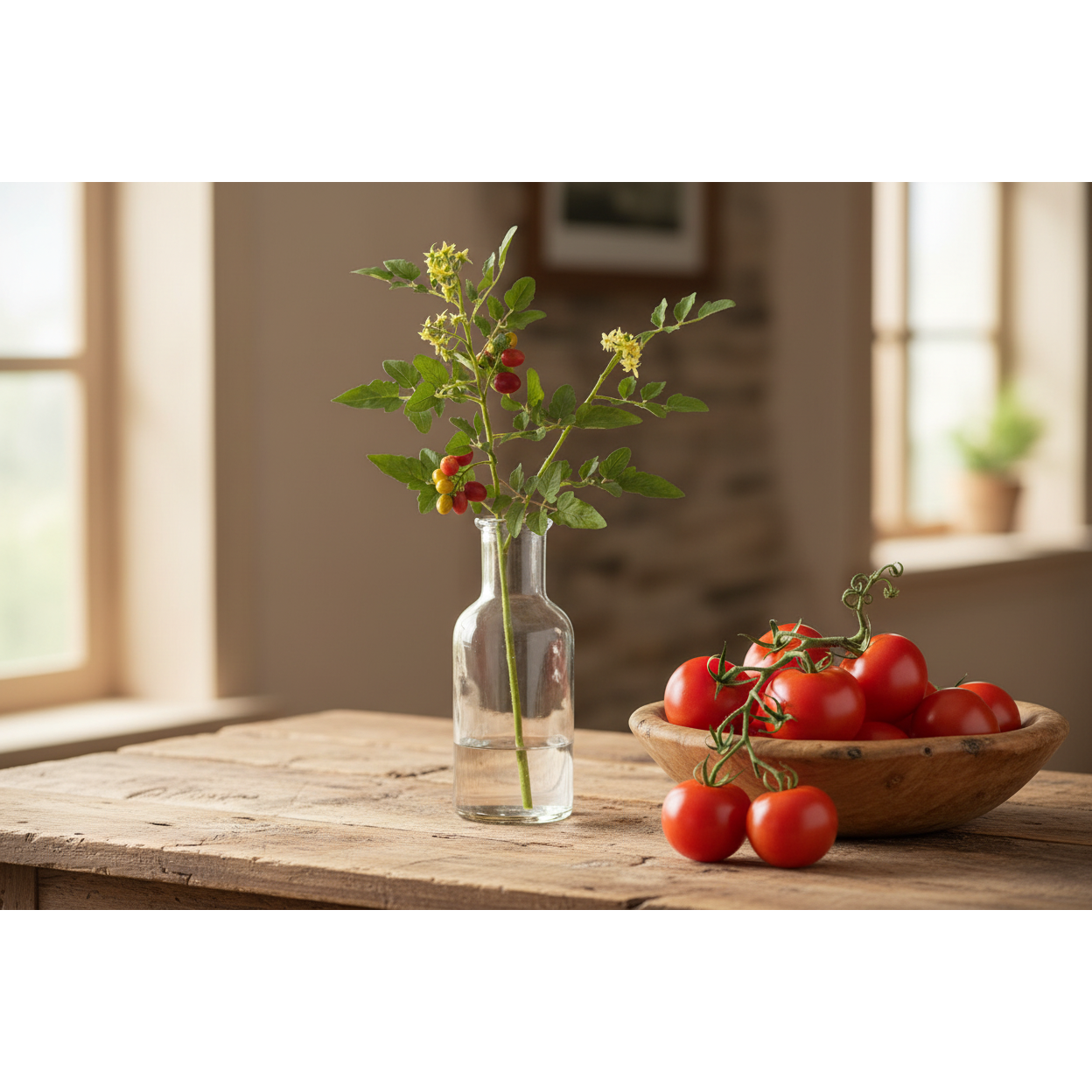 Tomato Stem w/Blossoms