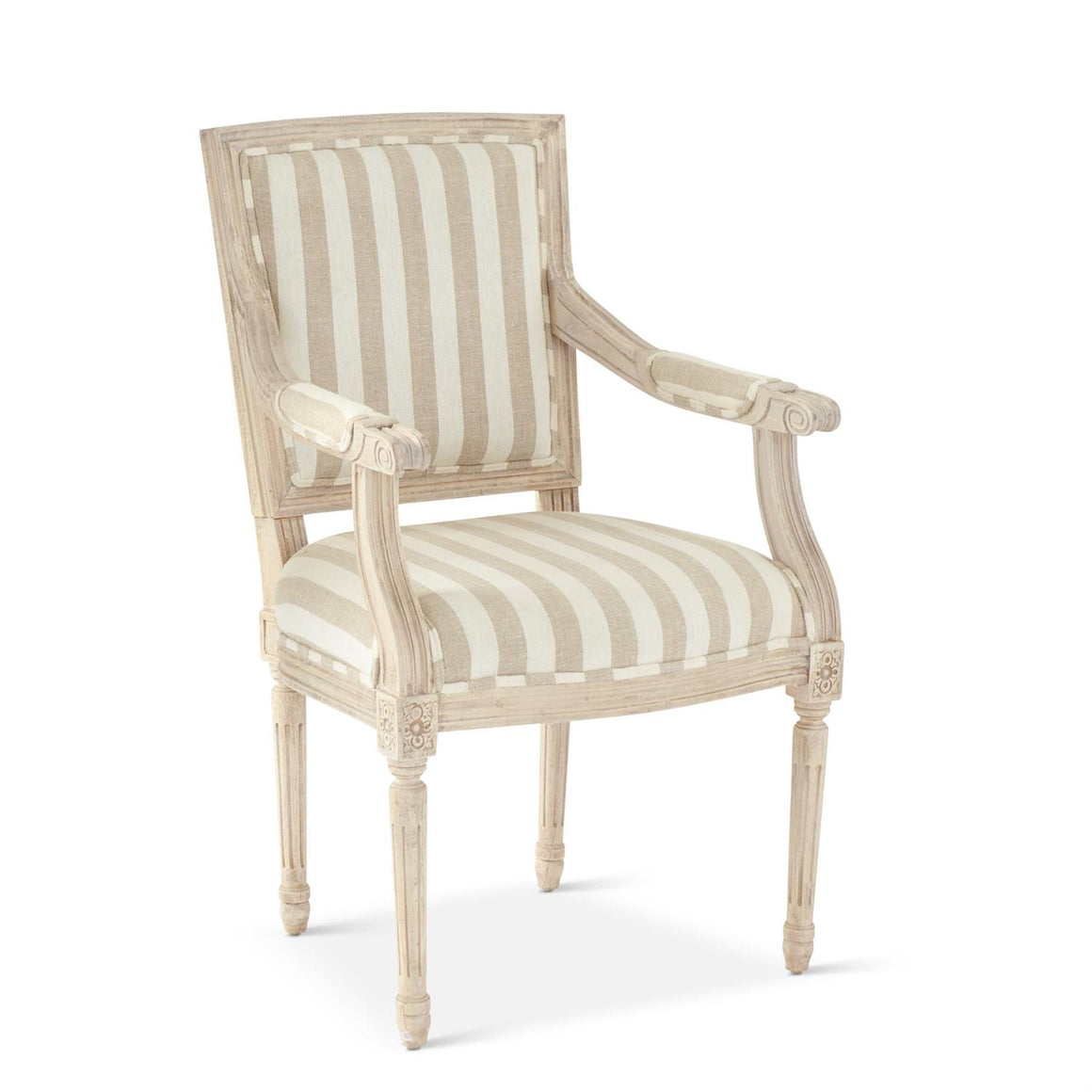 Gray Striped Upholstered Chair