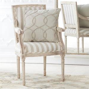 Gray Striped Upholstered Chair