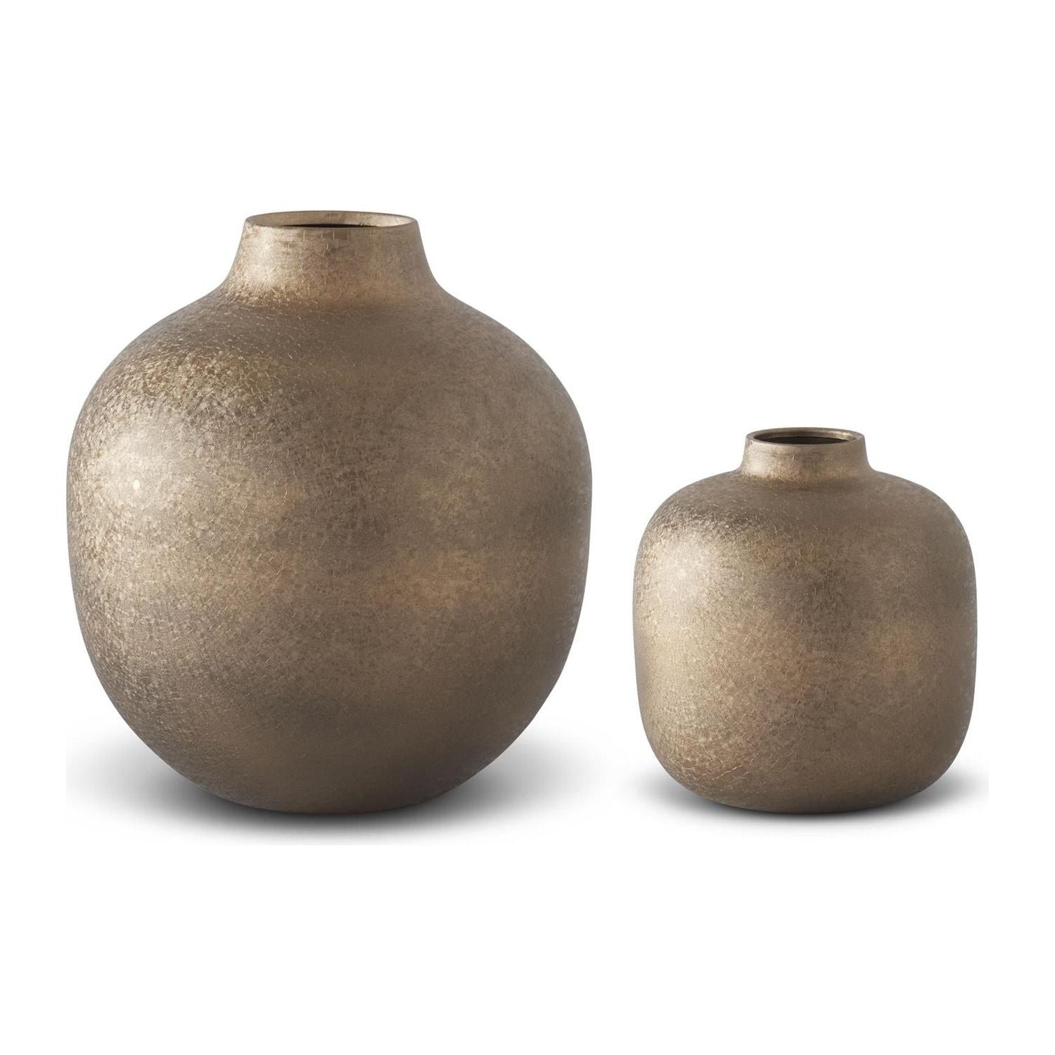 Crackled Brown Metal Vases