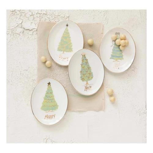 Oval Stoneware Christmas Tree