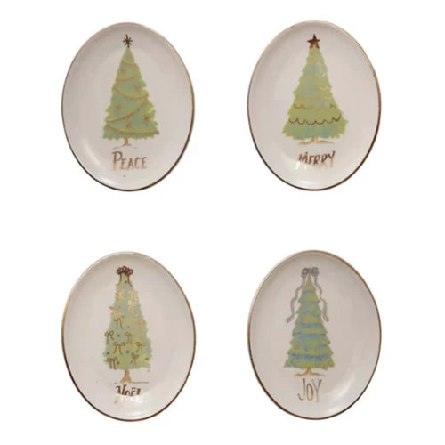 Oval Stoneware Christmas Tree