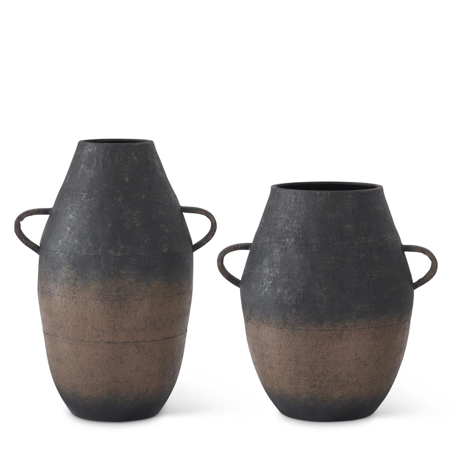 Black & Brown Metal Vases