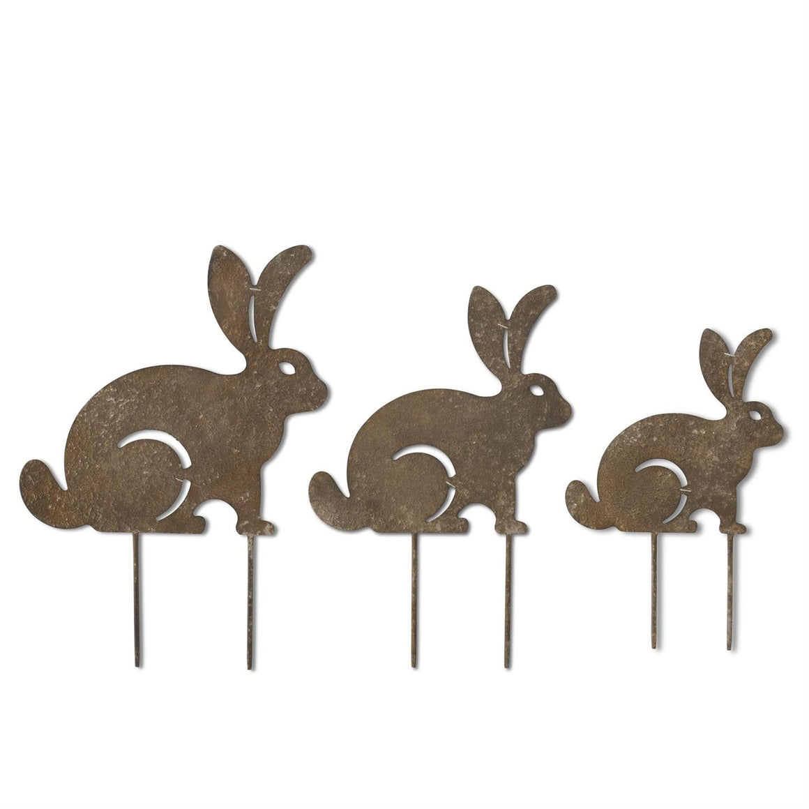 Rusty Metal Rabbit Garden Stake