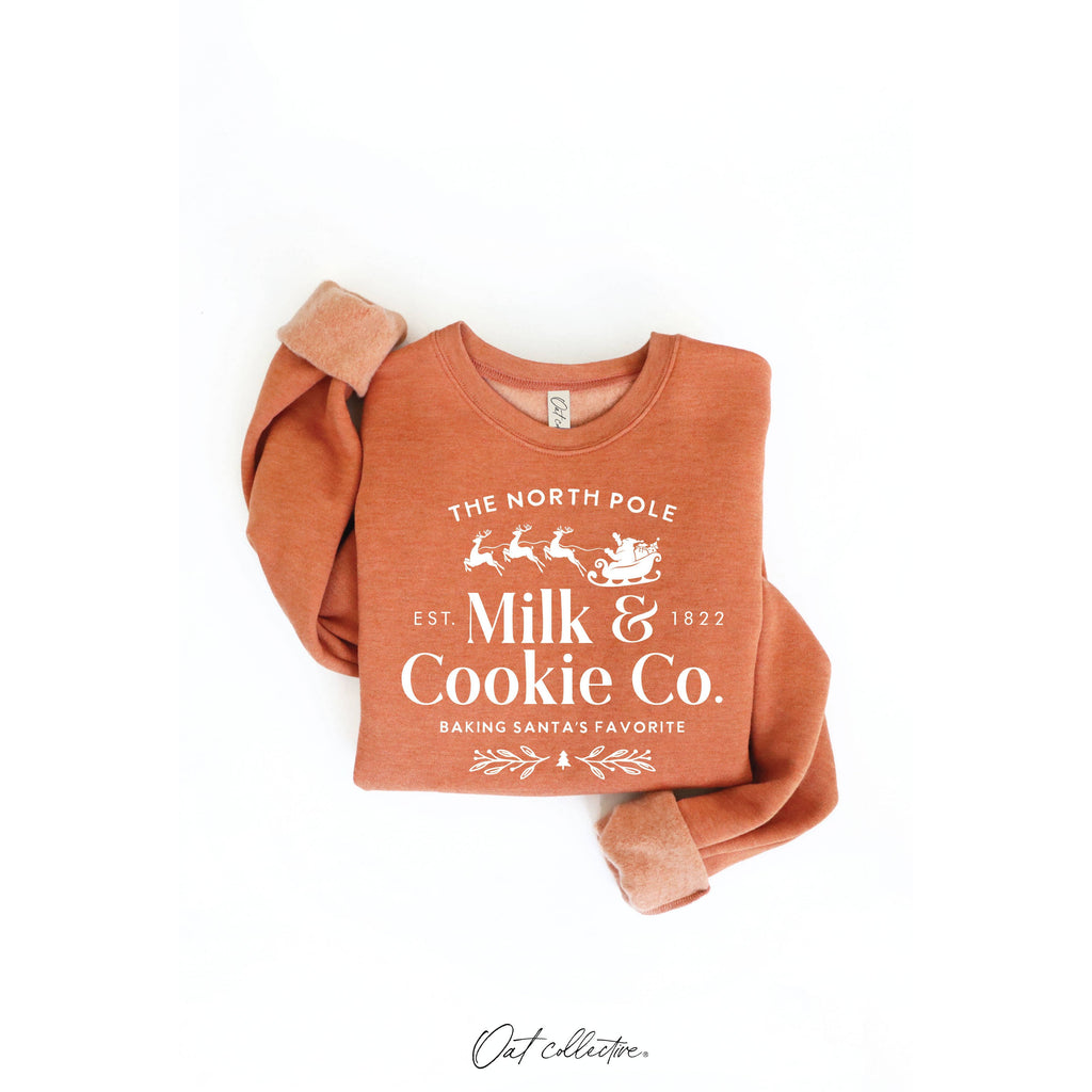The North Pole Milk & Cookie Graphic Sweatshirt | Heather Green