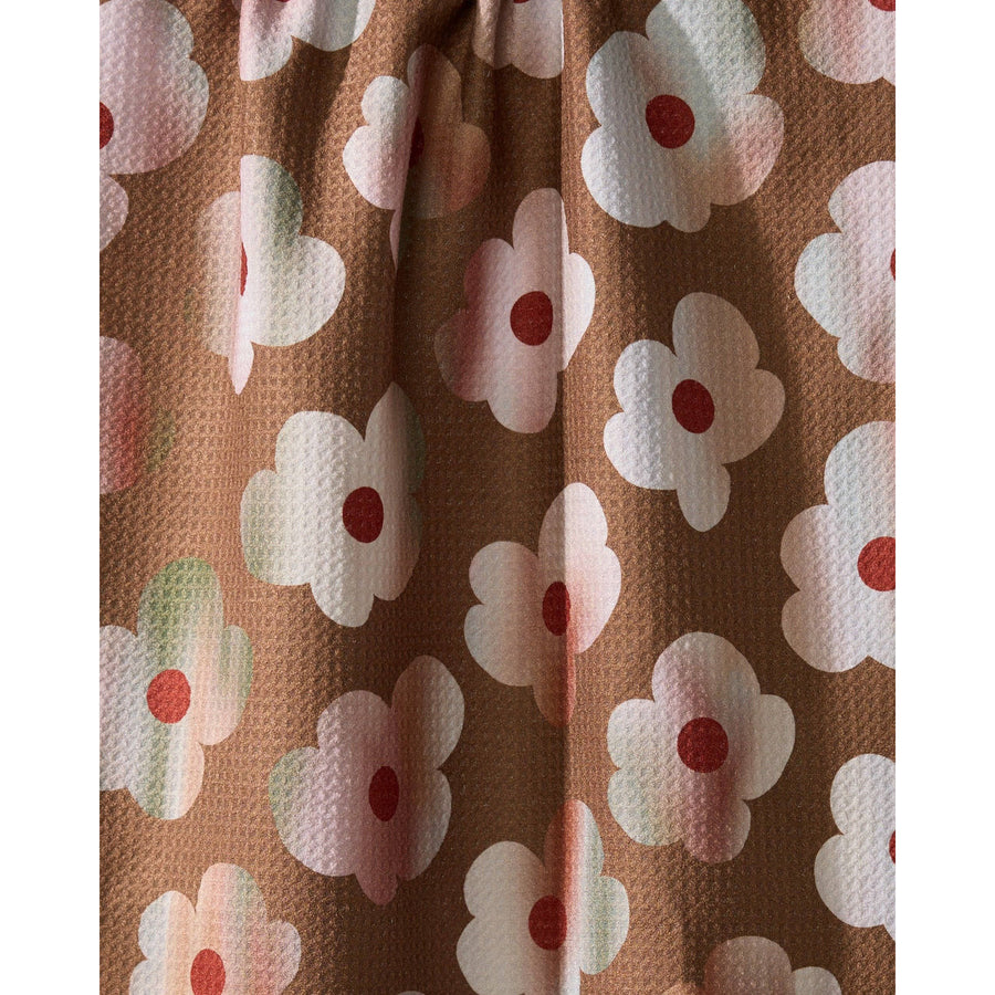 Geometry - Brushed Bouquet Brown Tea Towel