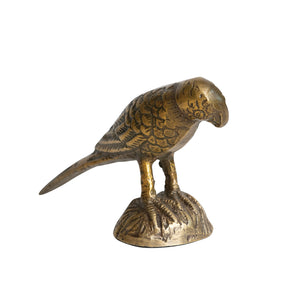 Antique Gold Finish Cast Aluminum Bird