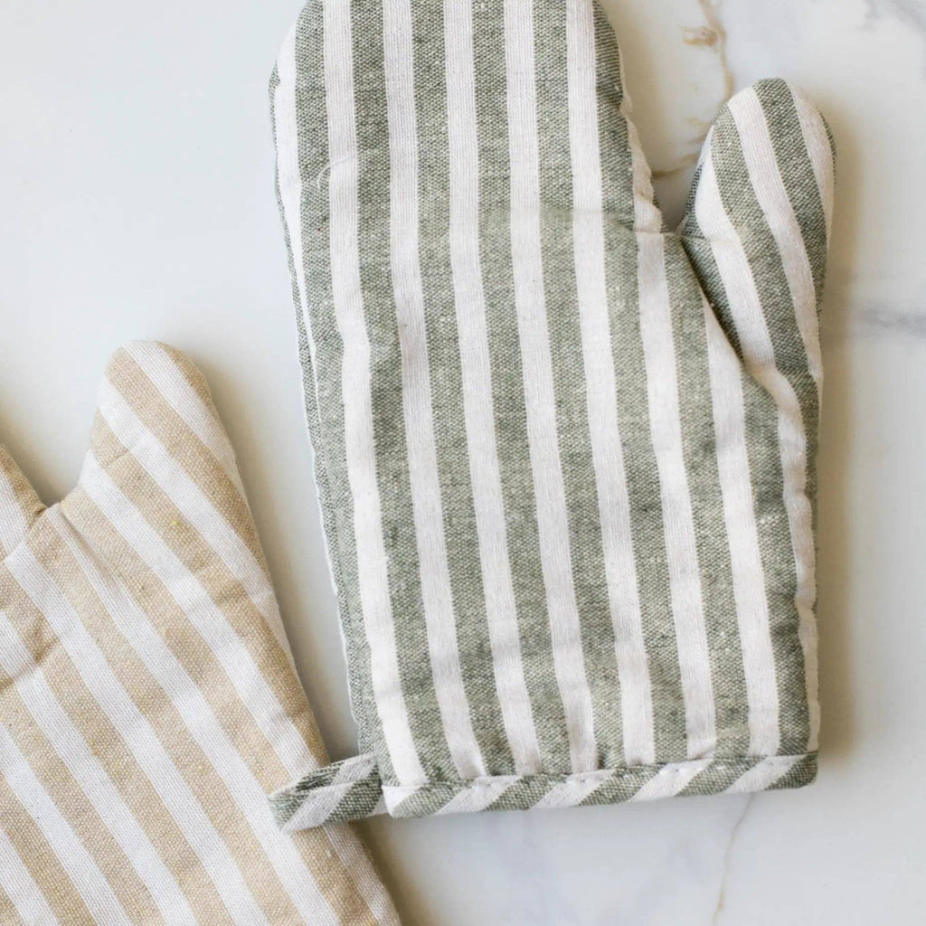 Oven Mitt | Green Stripe