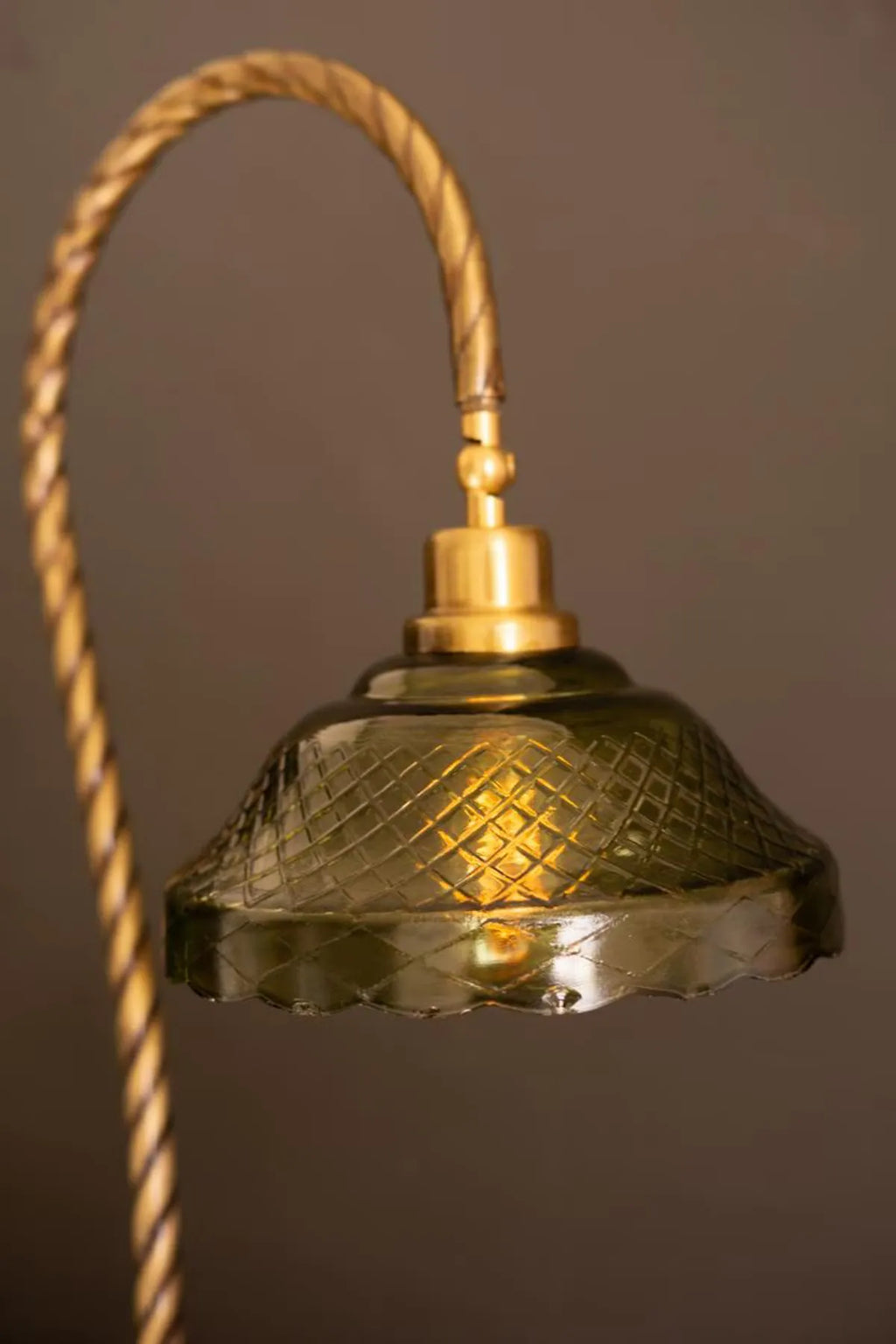 Green Glass Gooseneck Task Lamp