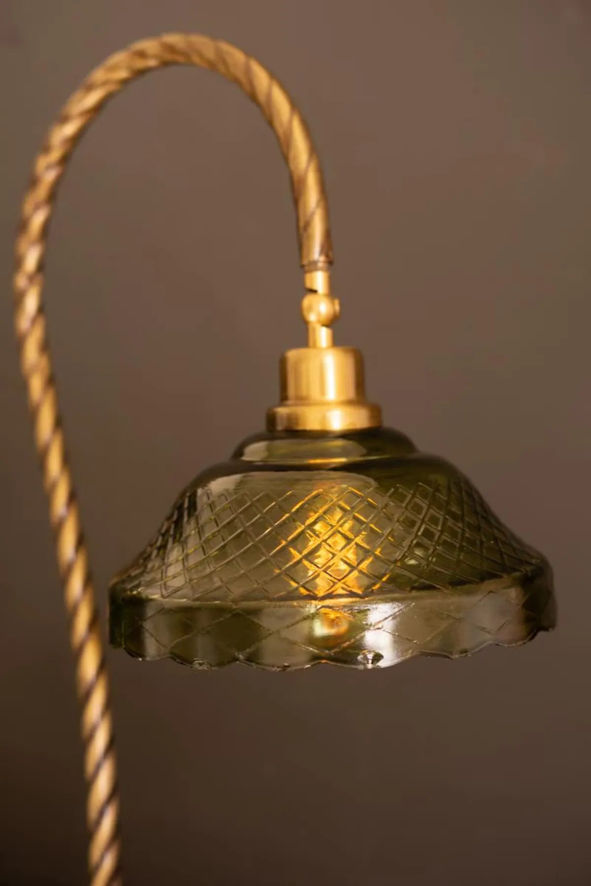 Green Glass Gooseneck Task Lamp
