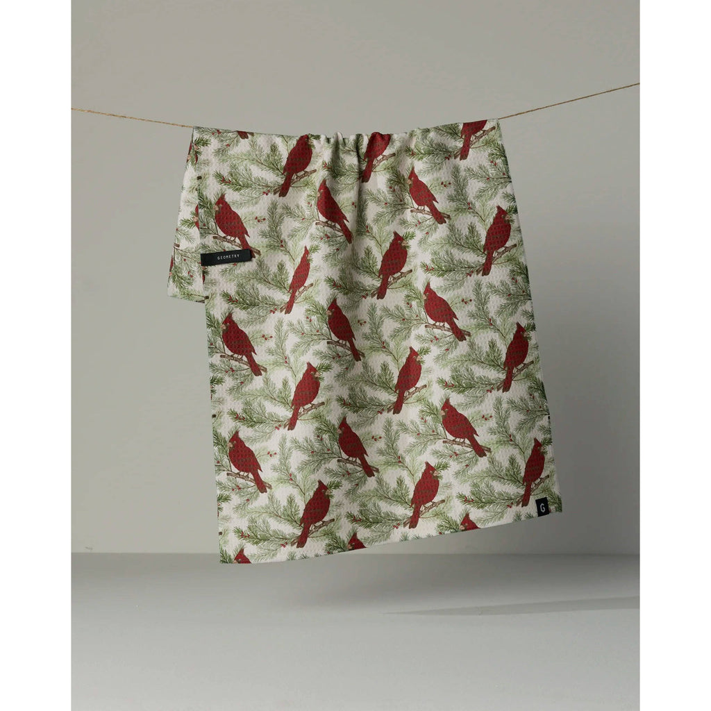 Geometry - Winter Crimson Luxe Kitchen Towel