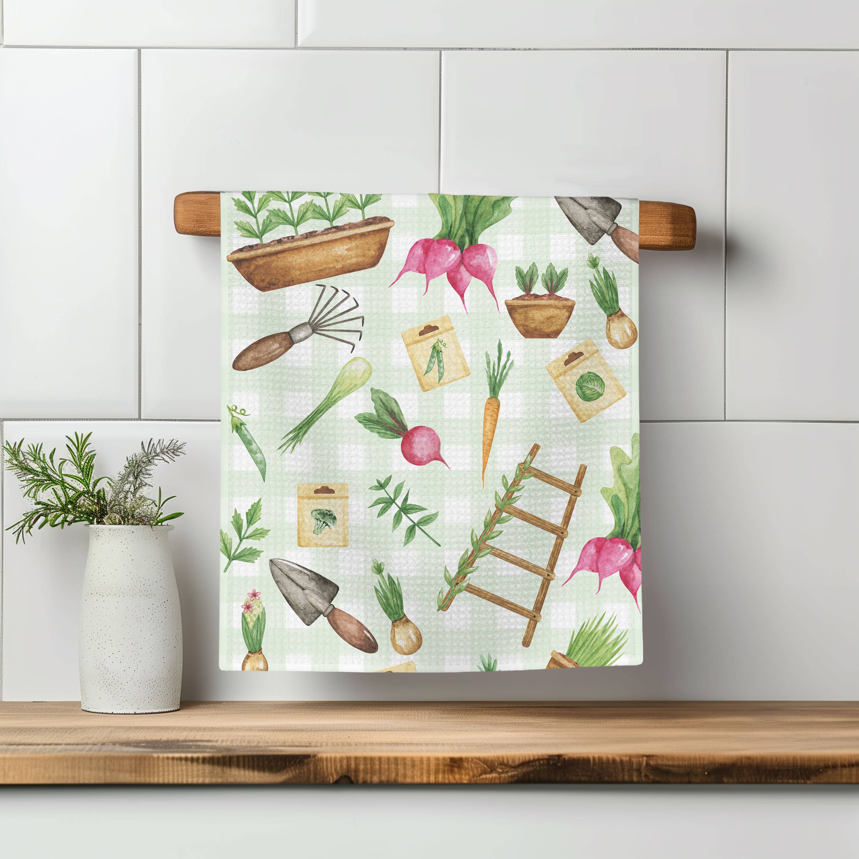 Kitchen Towel | Plaid Vegetable Garden