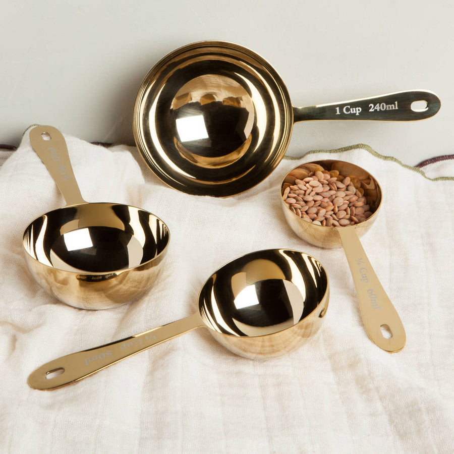 S/4 Gold Measuring Cups